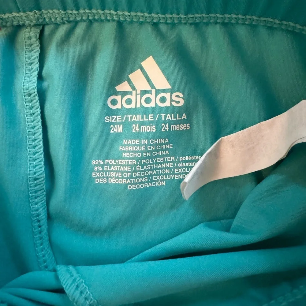 Adidas Toddler Blue and White Athletic Biker Shorts 24M